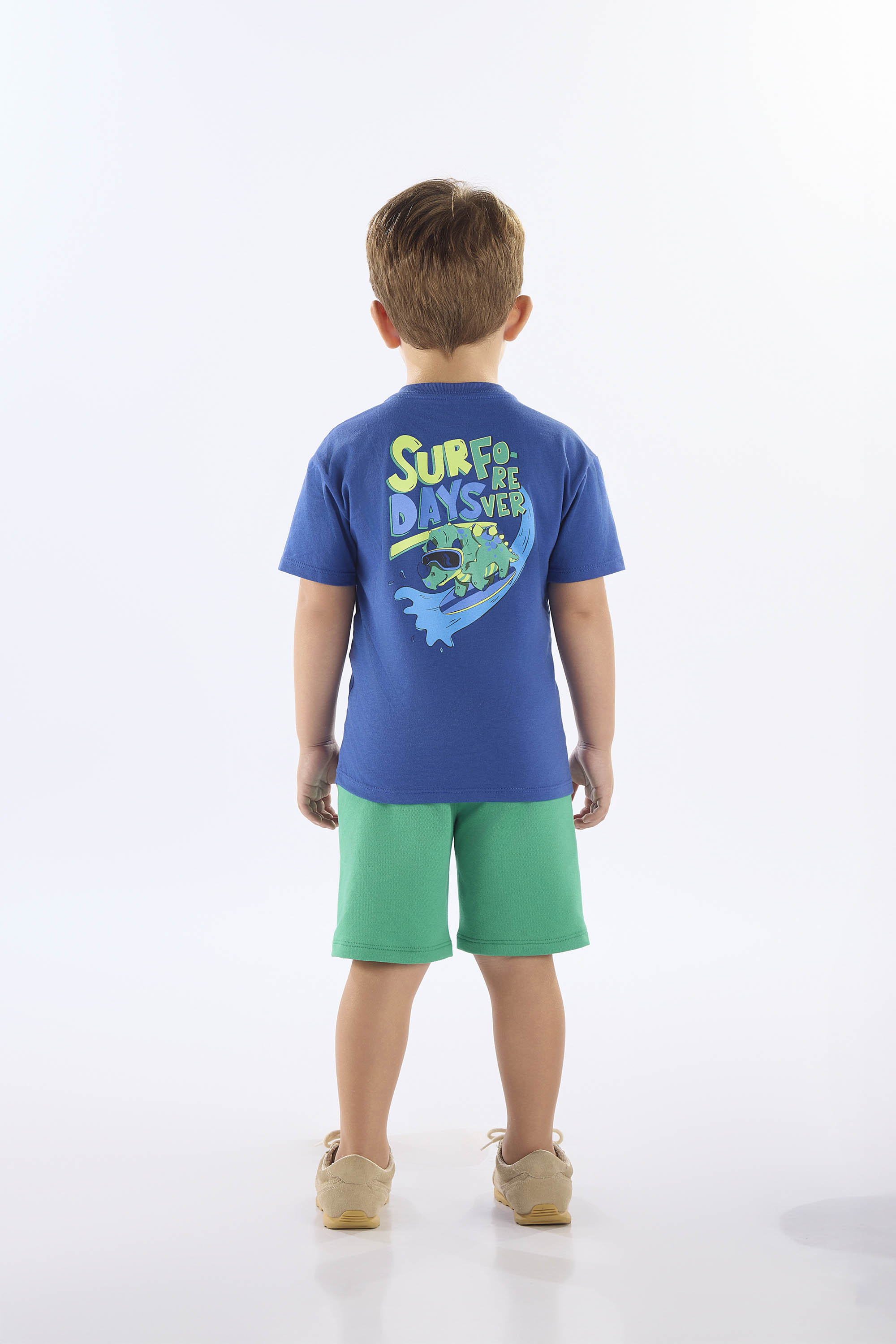 Conjunto Surf Days Infantil Masculino com Camiseta e Bermuda (Azul) Up Baby - Imagem 5